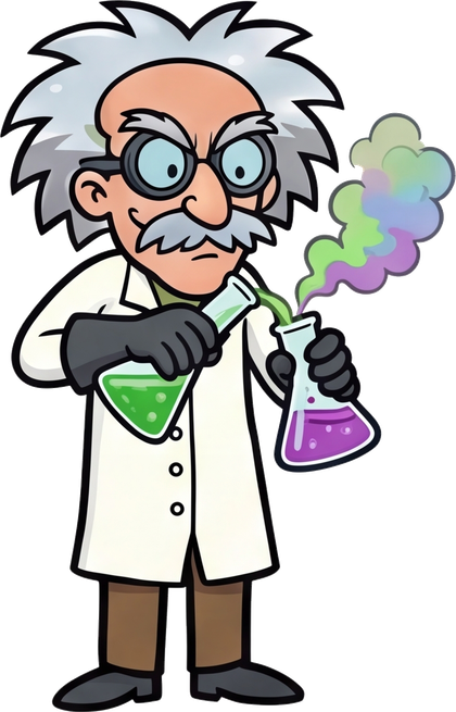 Professor Astro mixing bubbling experiments